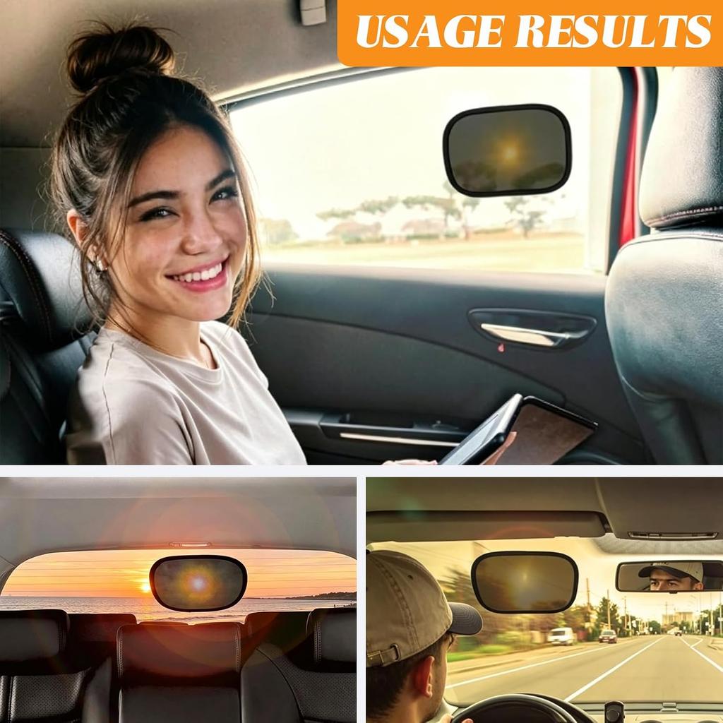 2 Pack Windshield Sun Shade Static Cling, 9.6"x6.6" Mini Car Sun Visor Shades, Car Shade for Windshield, Windshield Sun Shade Static Cling for