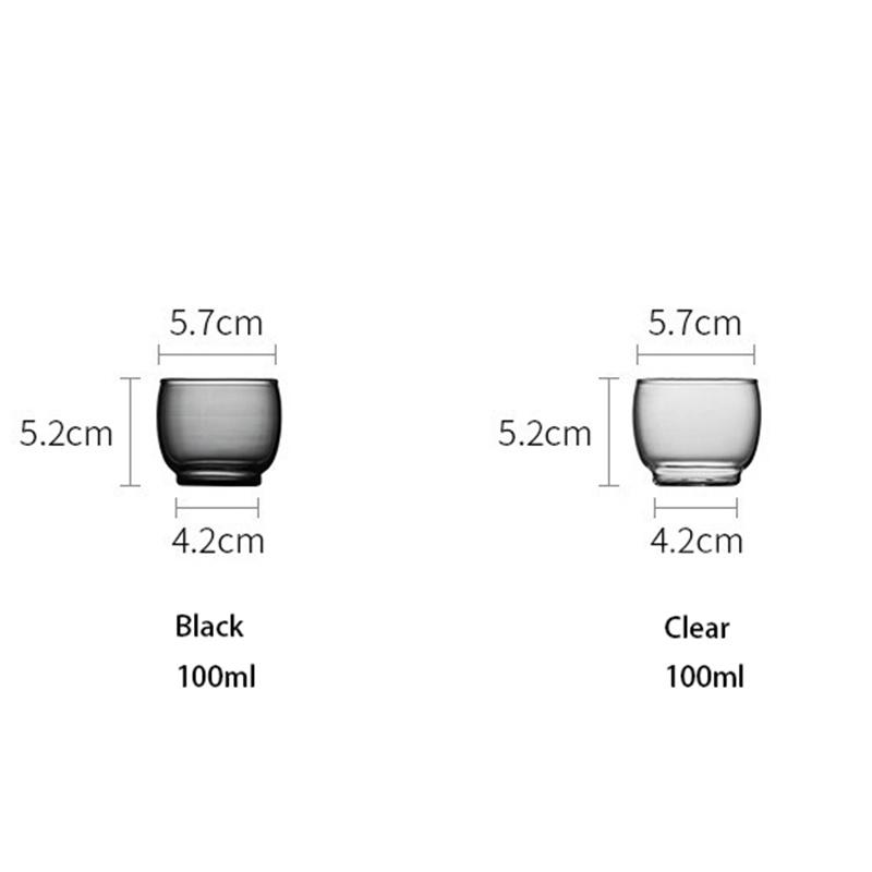 6pcs/Lot 100ml Small Kung Fu Tea Cup Heat Resistant Puer Glass Teacup Tasting Sake Wine Cup Tea Set Accessories Teaware
