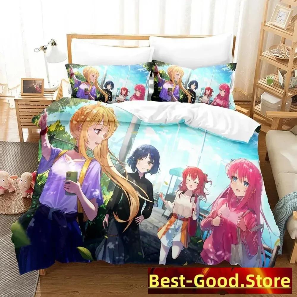 Gotou Hitori Bedding Set Single Twin Full Queen King Size Bed Set Adult Kid Bedroom Duvetcover Sets Anime Parure De Lit Bed