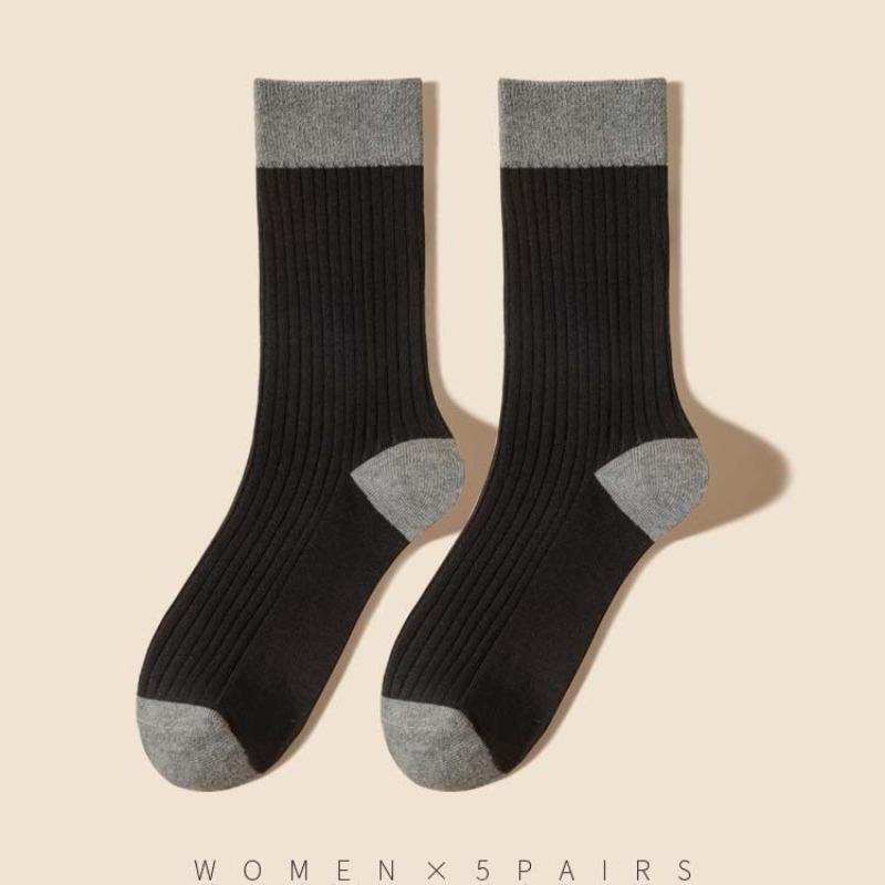 Fall Socks - Long Tube Pile Socks in Contrasting Colors, Versatile and Long-lasting. Women's Socks.