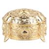 Golden Metal Jewelry Box Innovative Light Luxury Shell Flower Round Trinket Storage Box For Ring Earring Jewelry Wedding