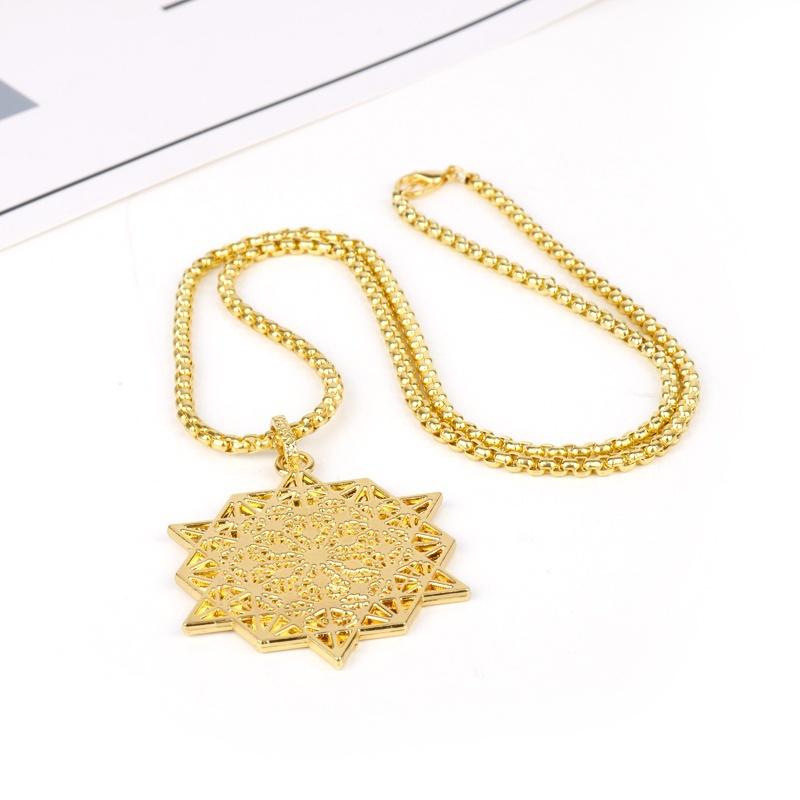 Fashion Flower of Life Metatron's Cube Pendant Necklace Mandala Handcrafted Sacred Geometry Jewelry