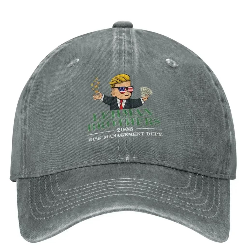 Lehman Brothers Denim Baseball Cap Risk Management Department 2008 Employee Outdoor Trucker Hat Summer Men Retro Baseball Caps