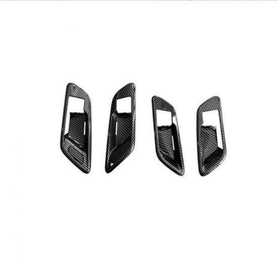 For Toyota Crown -2025 Carbon Fiber Car Inner Door Handle Bowl Cover Trim 4X