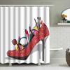 Luxury Heels Makeup Shower Curtain With Sequins Fashion Bathroom Decor For Women'S Cosmetics Display Ideas