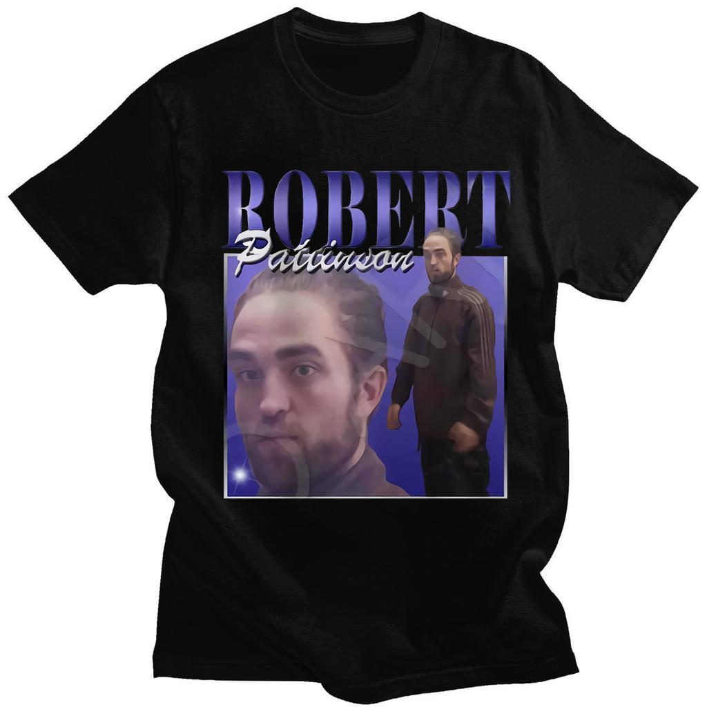 Robert Pattinson 90s Vintage Unisex Zwart T-shirt Unisex T-shirt Oversized Grafische T-shirts 100% Katoen T-shirt Unisex Dames T-shirts Tops
