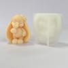 Handgefertigte Silikonform 3D-Kaninchen Kerzenformen Gießformen Backformen Bastelbedarf für Kuchen Fondant Dekorationen