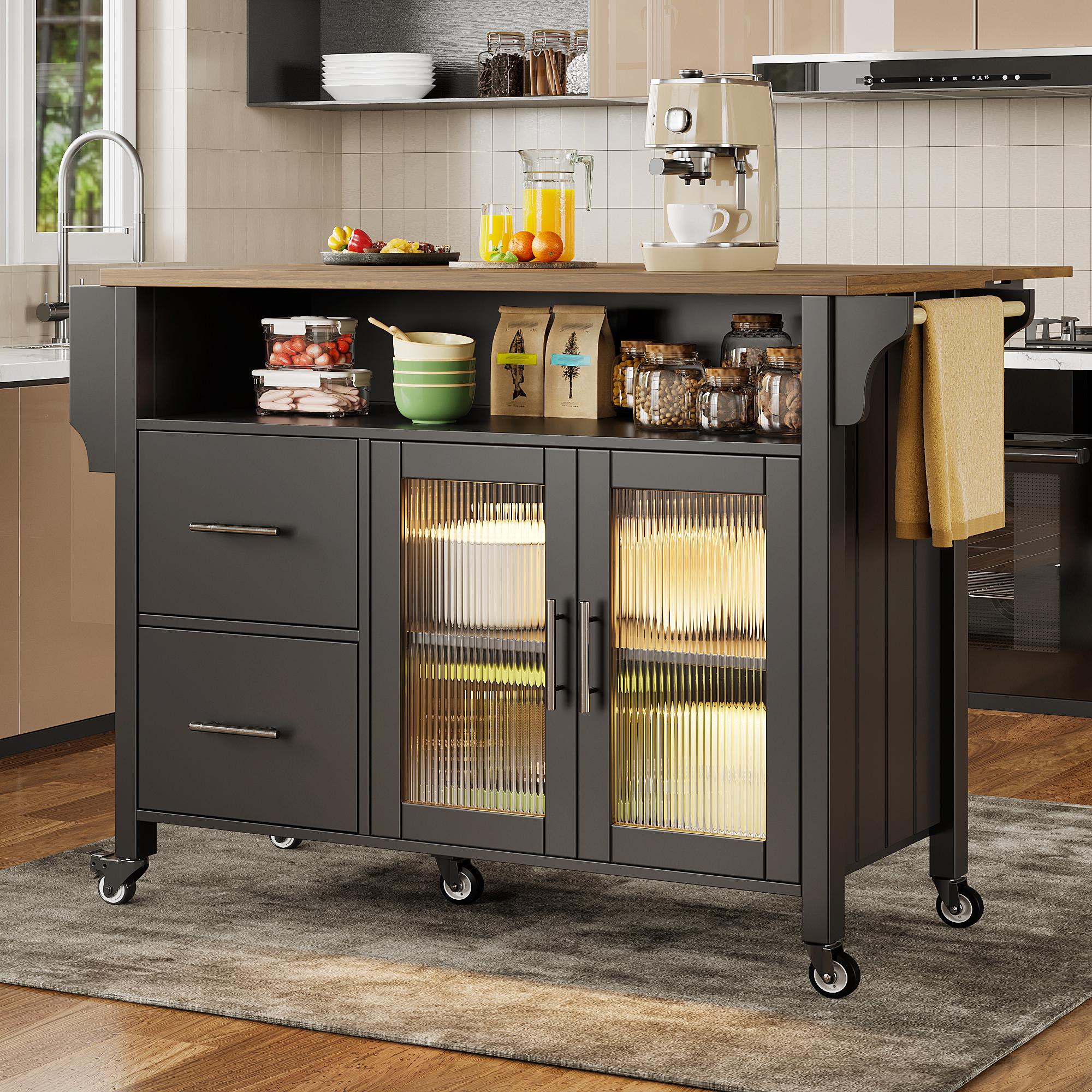 Kitchen Island with Removable Partitions, Serving