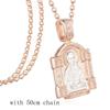 585 Rose Gold Mother And Son Pendant Necklace Unisex Religious Virgin Mary Jewelry