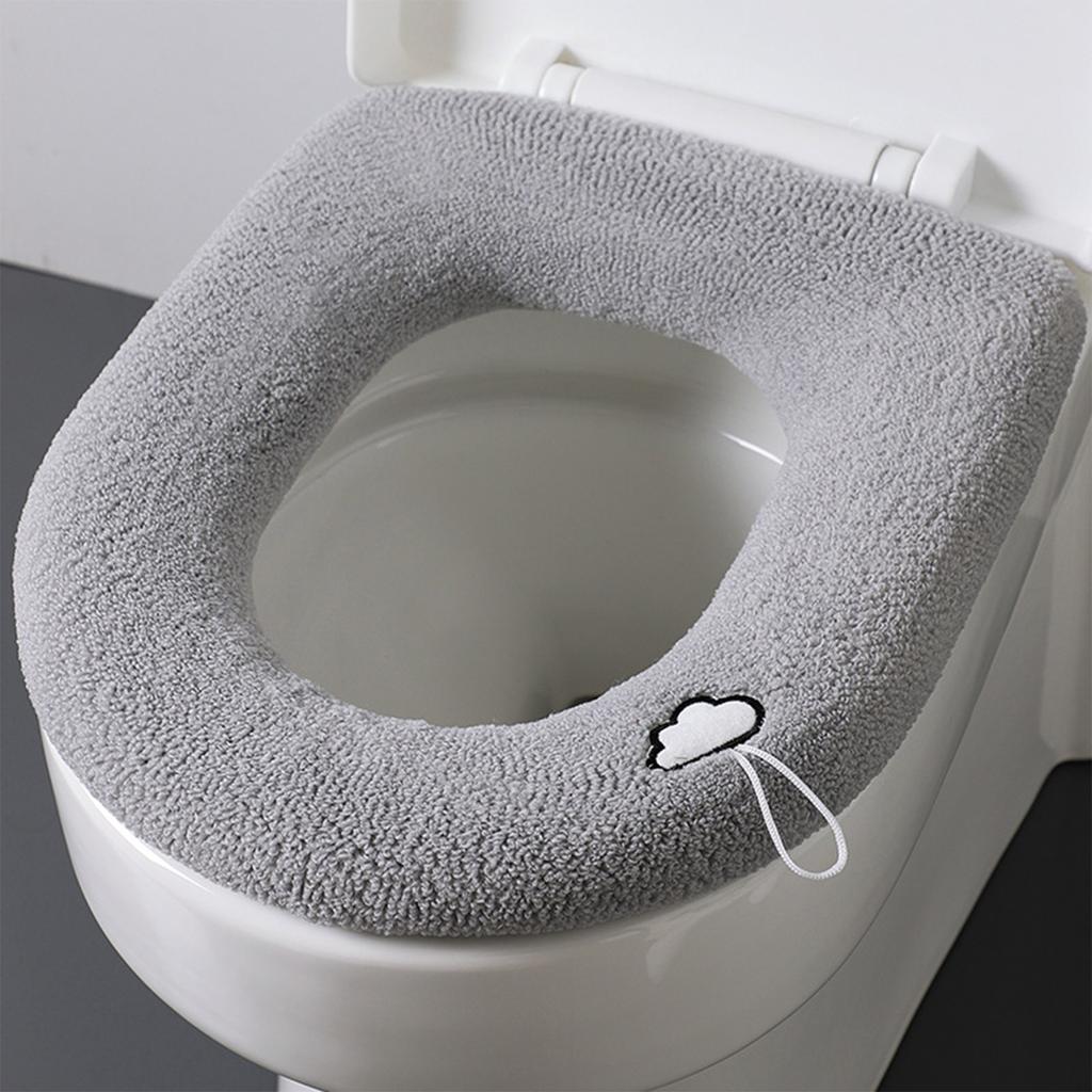 Thicken Toilet Seat Cover Cushion Pads Bathroom Toilet Cushion Toilet Seat Pad Warmer Cushion Soft Bathroom Washable