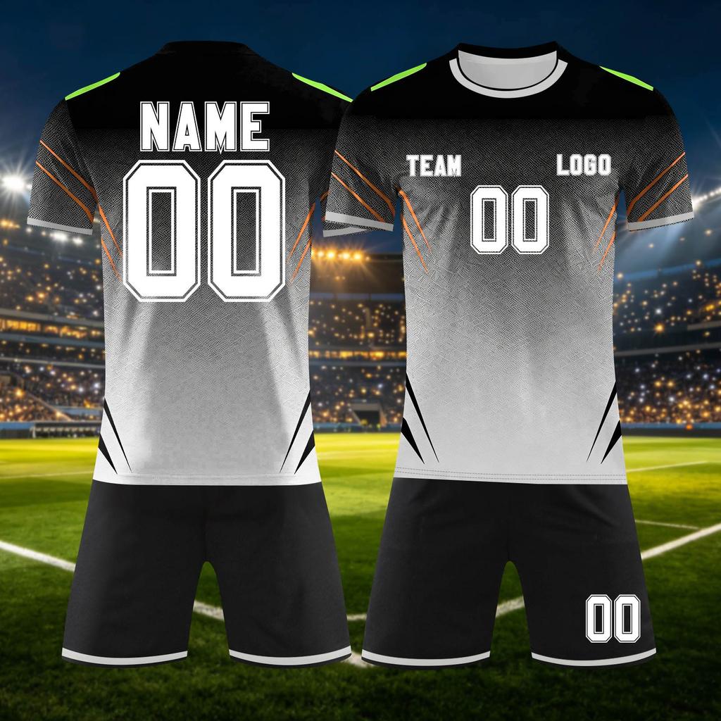 Custom DIY Two Piece Jersey Set Short Sleeve Shirt and Shorts Personalized and Number for Sports Team Uniforms