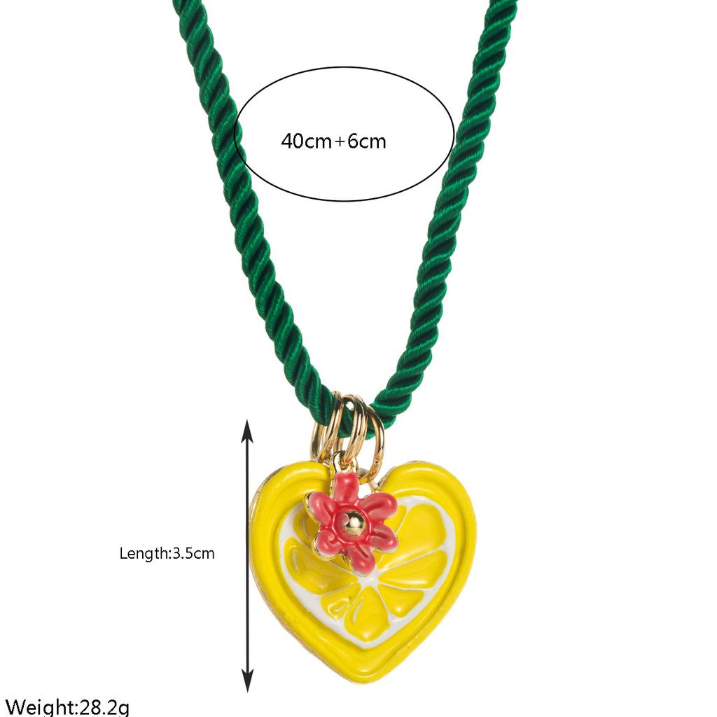 Trendy Hip-Hop Style Colorful Necklace for Women Simple Heart Insect Cherry Blossom Sunflower Necklace Set