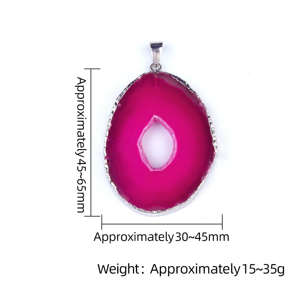 Natural Stones Agate Crystal Pendant Gold Plated Gemstone Druzy Necklace Pendants for Women Fashion Jewelry