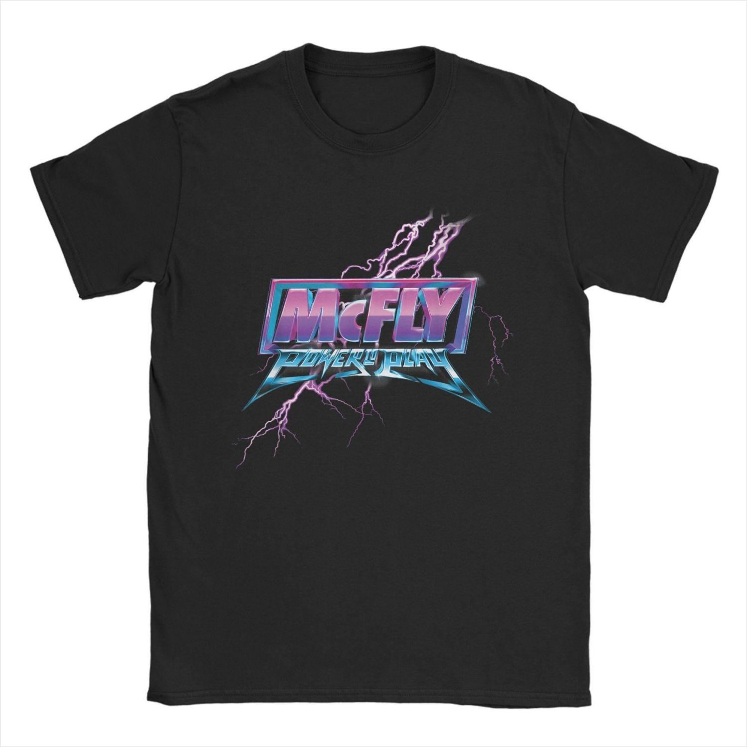 

Мужская футболка McFly Power To Play Logo Awesome 100% Хлопковая футболка с коротким рукавом Поп-рок футболка с круглым вырезом Одежда Большой размер S чёрный