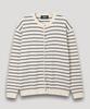 Nodu Block Stripe Round Knit Cardigan [Ivory]
