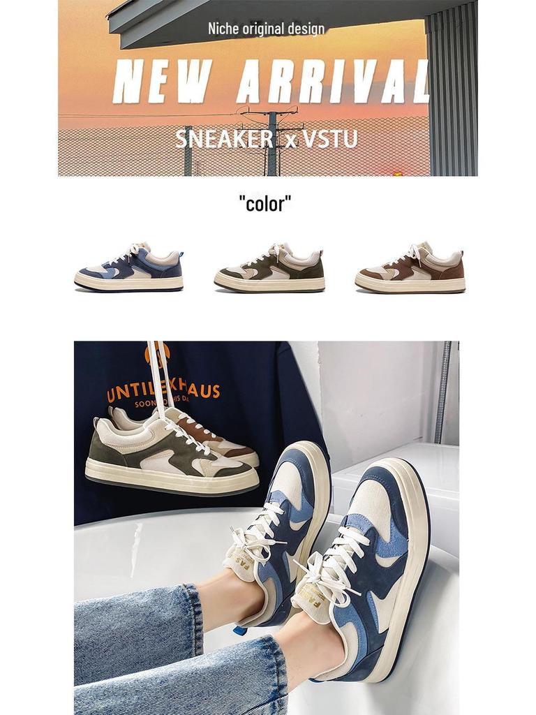 2024 Spring Canvas Fashion Shoes: Korean Style Trendy Men's Breathable Casual Sports Shoes.