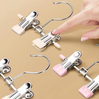 Antislip Clothes Drying Clips Clothes Pegs Boot Holders Stainless Steel Pants Clip 360° Rotating Adjustable Hat Storage Clips