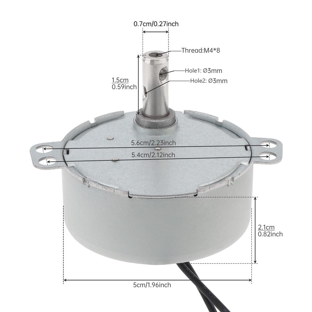 TYC50 Permanent Magnet Synchronous Motor AC220V 50-60Hz 30-36RPM Heavy Duty Display Rack Shaking Stand PTZ Support Industrial Grade