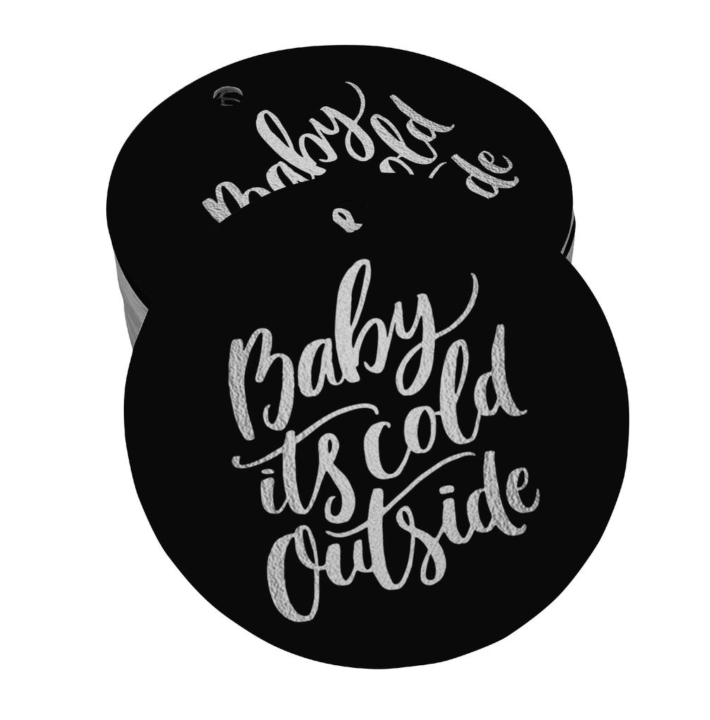 Inkdotpot Real Gold Foil Baby It's Cold Outside Baby Shower Tags Favor Hang Paper Tags 100