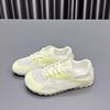 Leather Mesh Forrest Gump Shoes Women's 2025 Summer New Hollow Breathable Lace-up Thick-soled Thin Casual Sports Shoes Tide