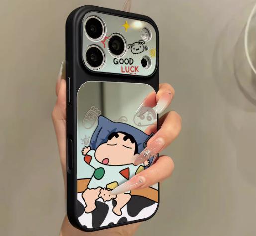 Applicable to iphone11pro sleeping small new 11 cartoon large window mobile phone case iPhone11 two-in-one mirror