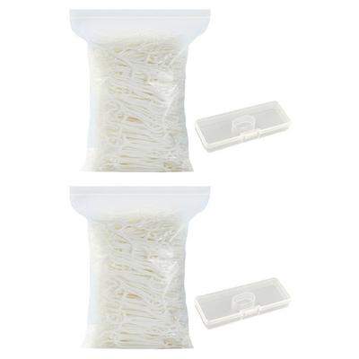 Large Capacity Disposable Smart Dental Floss White G7201 300p + Case 7.6 X 2.3 Cm Set, 2 Sets