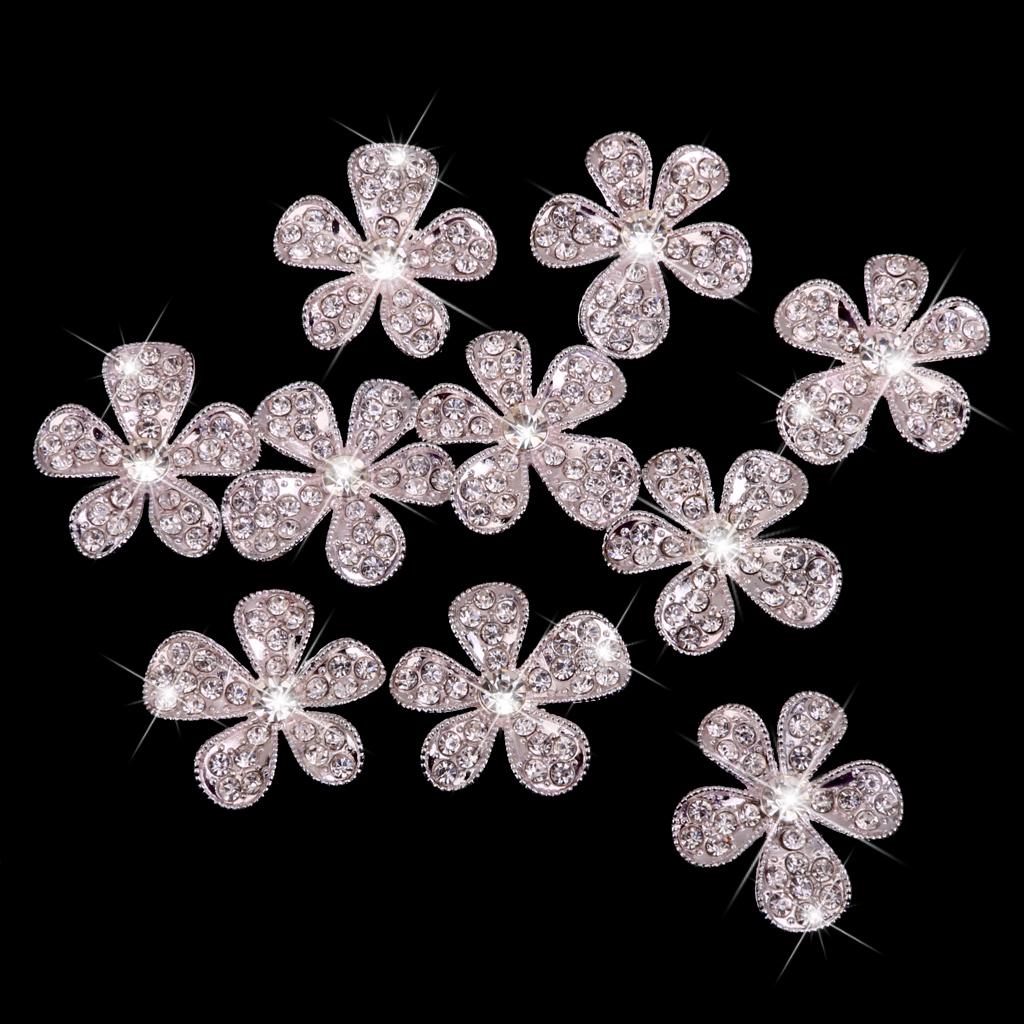 

Alloy Rhinestone Flower Buttons Decorative Jewelry Snap Pearl Buttons Covers for Crafts Garment and Creative Decorations срібний