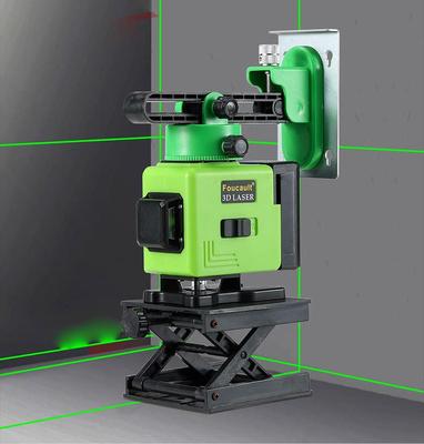 16 Lines 3D Green Laser Level with 2 Batteries Self Leveling Wireless Remote Control 360 Horizontal Vertical Cross Wall Bracket