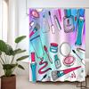 Fashion Shower Curtain Cosmetic Masquerade Girl Women Princess Bathroom Decor, Waterproof Fabric with Hooks, 72x72 Inch