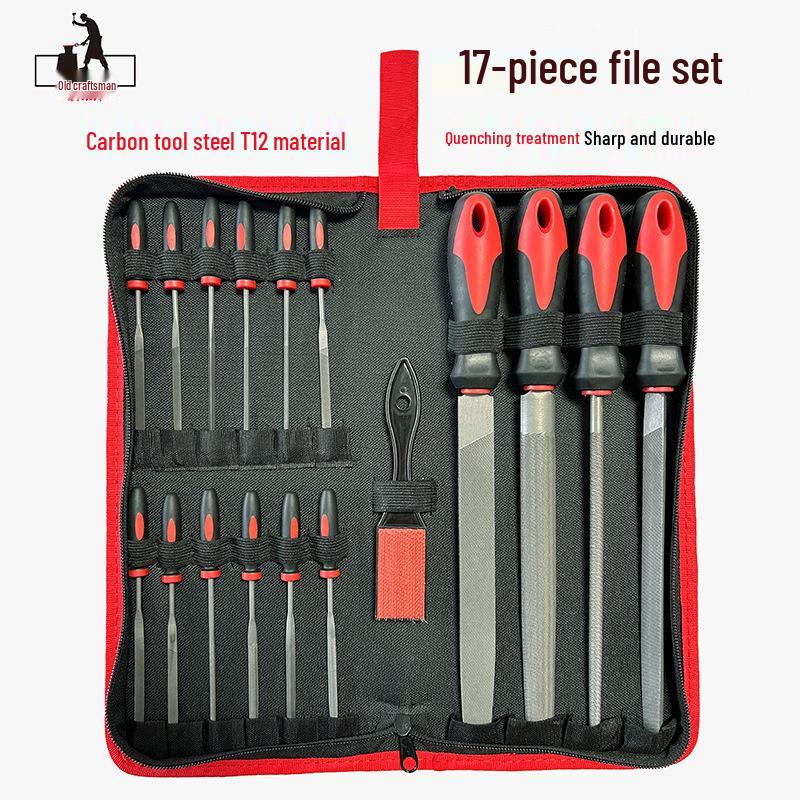 17-teiliges Feilenset mit Oxford-Werkzeugtasche für Schlosser und Schreiner