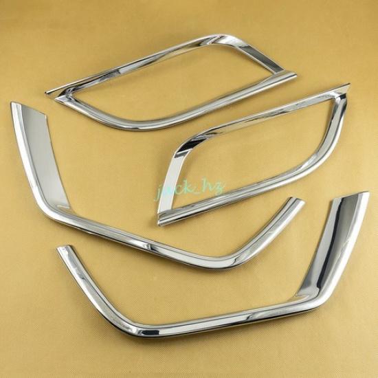 Front + Rear Fog Light Cover Trims For 2017- Jeep Compass Chrome Accessories