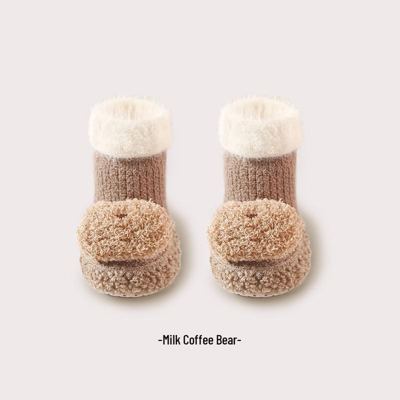 

Cartoon Infant Non-Slip Mid-Calf Winter Socks - Thick & Warm Floor Shoes M 10-12CM