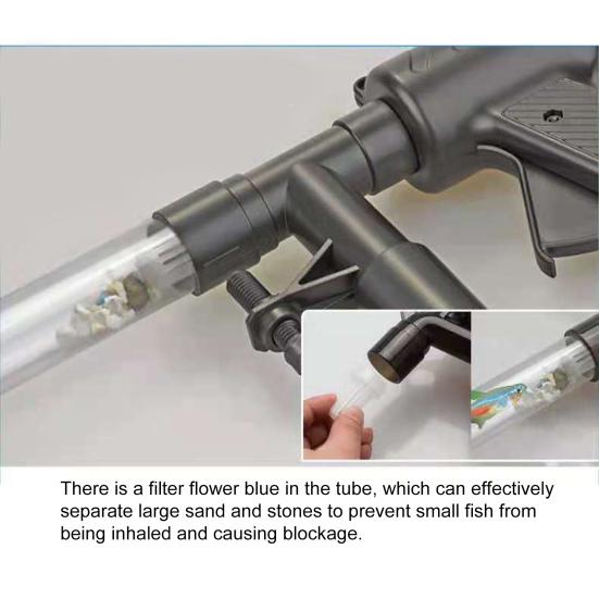 1 Set Fish Tank Washer Pneumatic Semi-automatic Flow Regulation Durable 6 In 1 Stool Sucking Plastic Aquarium Fish Tank Water Change Pump for Indoor