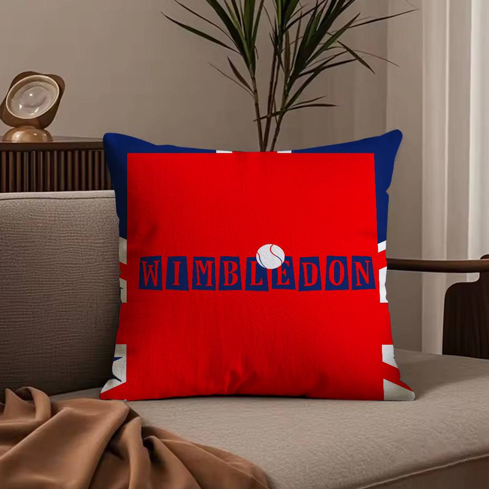 Hot W-Wimbledon ChampionshipS Pillow Case Anti-dustmite Pillowcase Invisible zipper silky short plush Sofa cushion cover