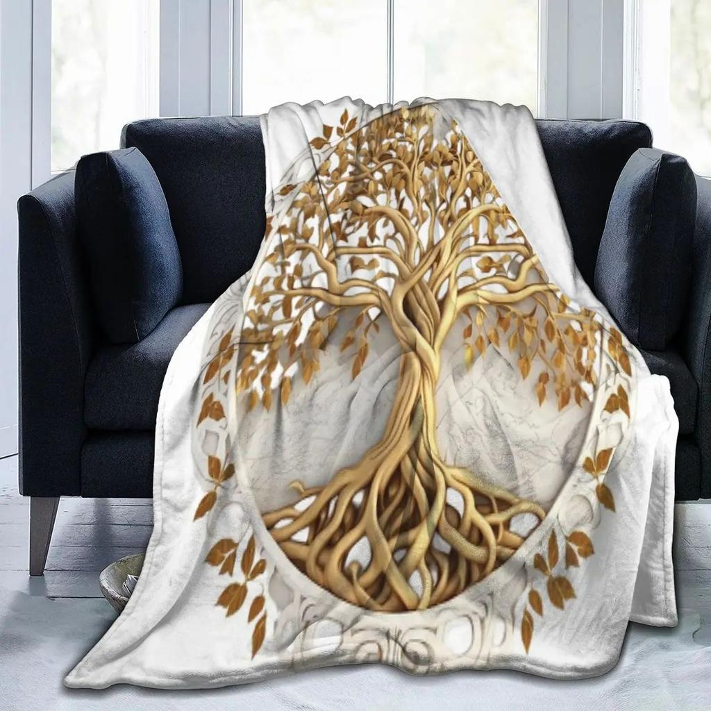 Colorful Tree Of Life Blanket Flannel Blanket Sofa Office Blanket Source