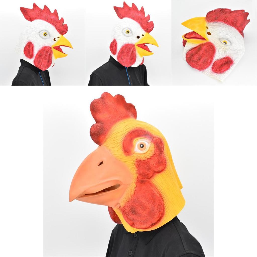 Kids Chicken Face Mask Latex Animal Headgear For Holiday Events And Parties