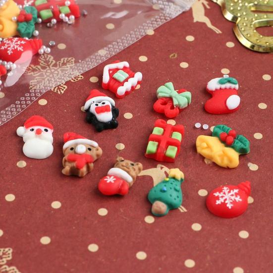 1 Box Xmas Manicure Decor Exquisite Shape Adorable Appearance 3D Visual Effect Non-Irritating Wide Application Decorative