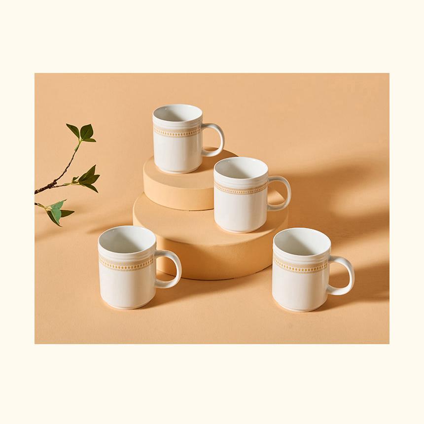 CORELLE Rosemont Ceramic Mug 4p Tableware Ivory-Orange