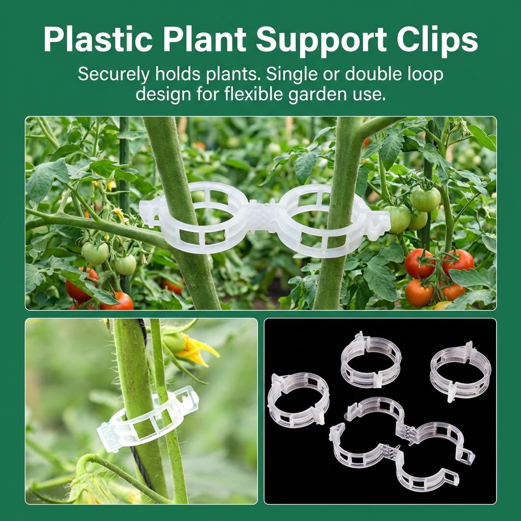Plant Support Clips Plastic Vine Ties for Home Tomato Cucumber Gardening Use