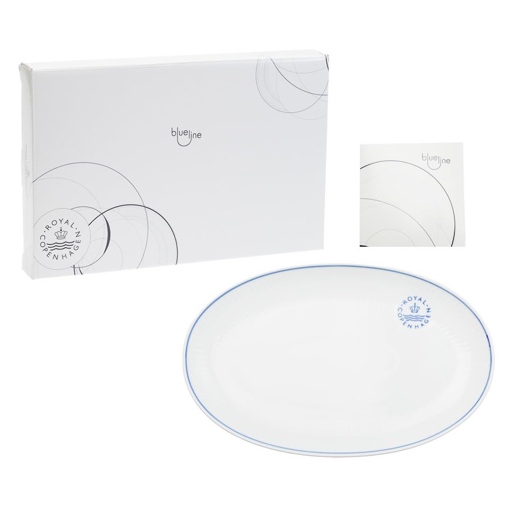 [Officially Imported] Royal Copenhagen Blue Line Oval Dish Plate, 23cm, 1058879