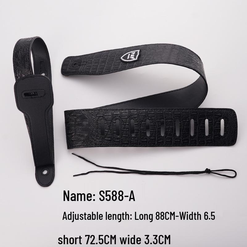 PU Leather Guitar Strap: Acoustic, Electric & Classical - No-Hole, Widened Shoulder Design