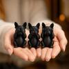 3D Printed French Bulldog Sculpture Set Decorative Figurines Modern Animal Statues for Home Office Desk Shelf Decor