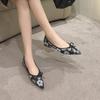 Fashion Flat Shoes for Women 2025 Spring Autumn Sequins Bling Shallow Pointed Bow Ladie Shoe Plus Size Women's Shoes 41-43 Loafers Women
