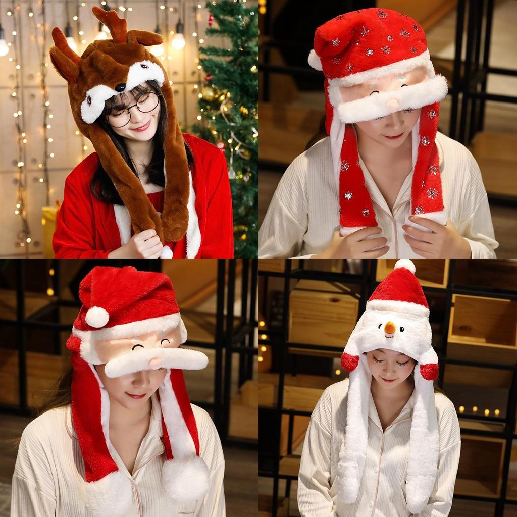 Festive Santa Claus Hat With Reindeer Headpiece Christmas Gift Wholesale