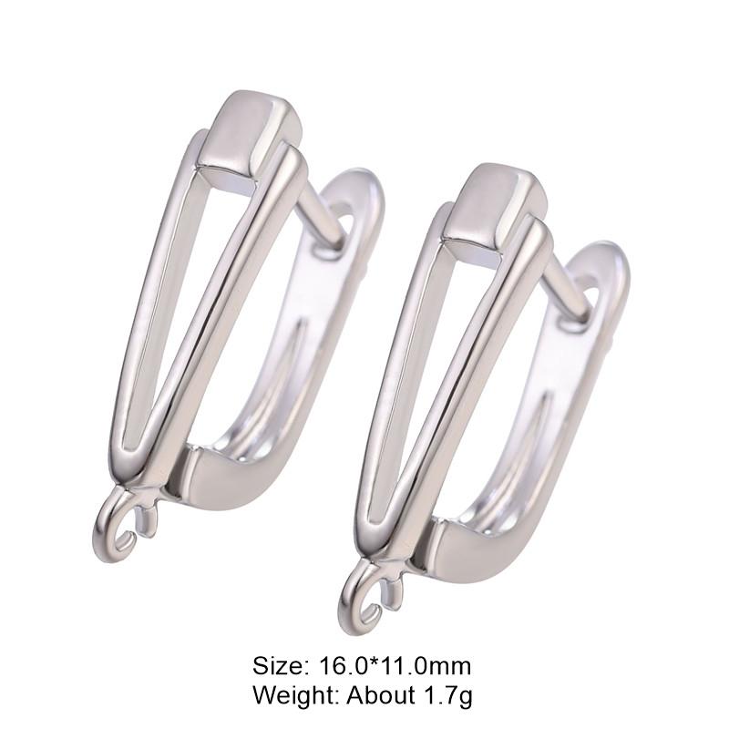 Juya Women Earrings Accessories 4 8Pcs/Lot Gold Silver Plated Shvenzy Ear Wire Fixture Fastener Bale DIY Earring Hooks Clasp