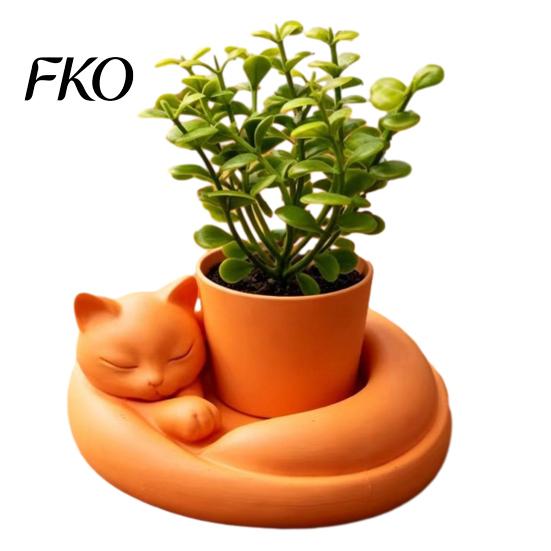 Tabletop Decorative Planter 3D Printed Succulents Planter, Creative Mini Flower Pot with Artistic Sculptural Design, Matte Craft Container Small Desk оранжевый