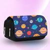 Pencil Case High Capacity Waterproof Double-layer Cartoon Flip Starry Sky Astronaut Pen Bag School