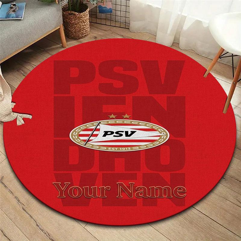 Philips Sport Vereniging Custom Name Round Area Rug,Carpet Rug for Living Room Bedroom Sofa Playroom Decor,Non-slip Floor Mat
