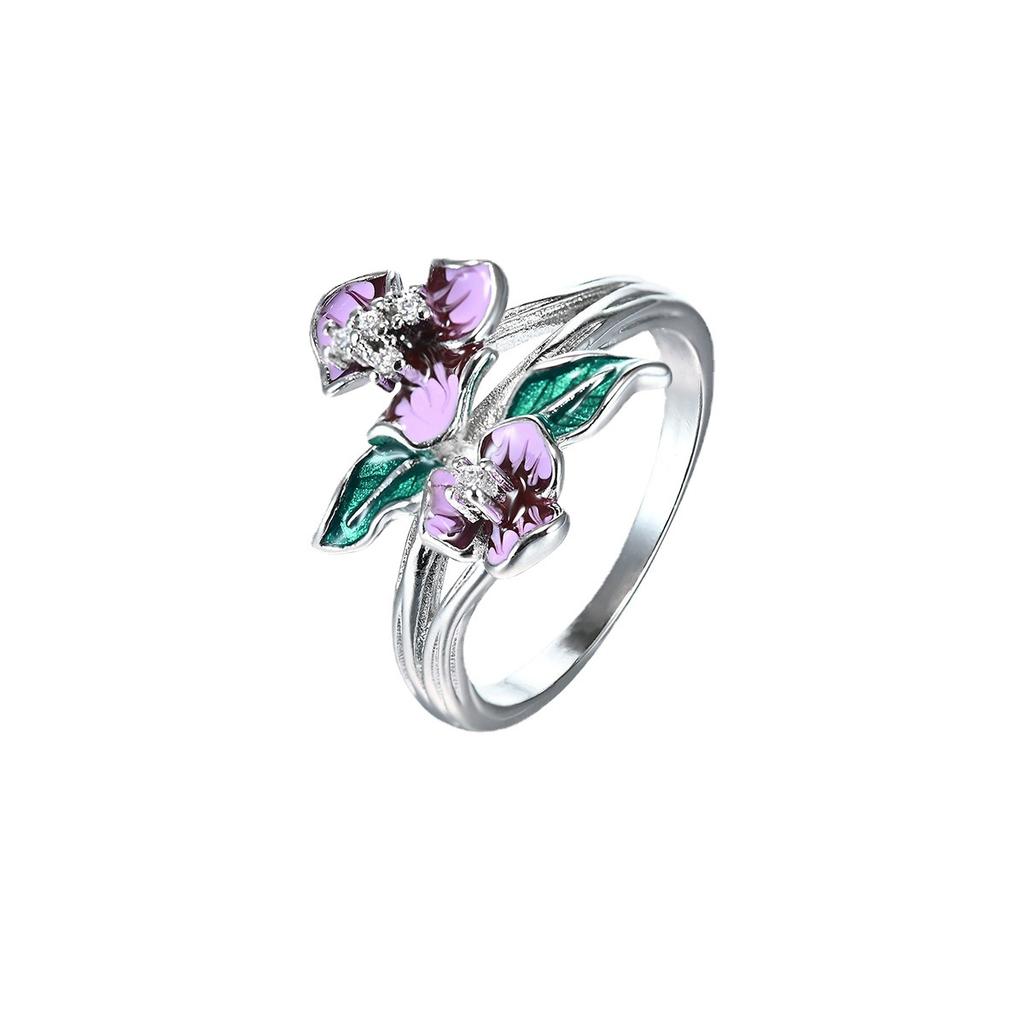Joom Enamel Necklace Flower Epoxy Pendant Ring Earrings Wedding Suit Women