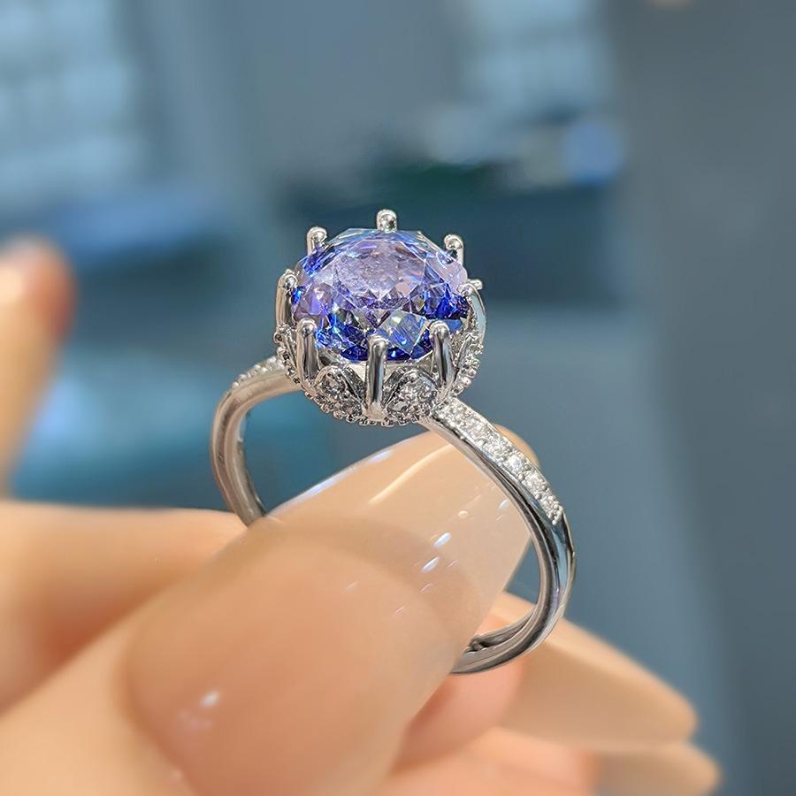 Octagonal Rose-Cut Tanzanite Pendant with High-Carbon Diamonds, Colorful Diamond Earrings, and Paraiba Ring